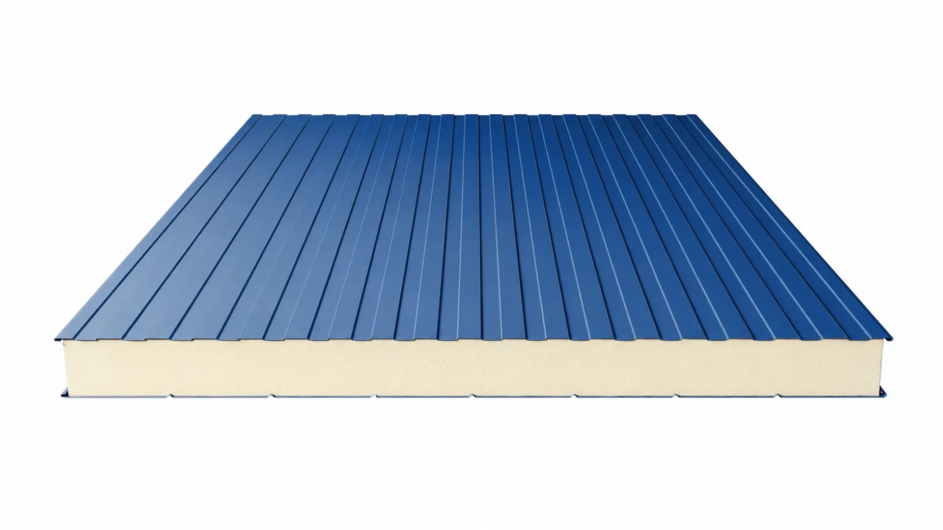Стеновая сэндвич-панель PUR (пенополиуретан) 50 мм цвет RAL (полиэстер) верх 0,45 мм / низ 0,7 мм (ширина 1000 мм)