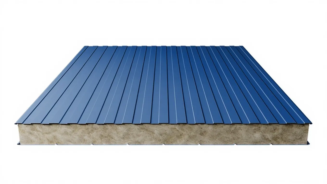 Стеновая сэндвич-панель с минватой 60 мм цвет RAL (полиэстер) верх 0,45 мм / низ 0,45 мм (ширина 1000 мм)